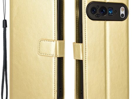 EIDERWOOD Google Pixel 9   9 Pro Blankt Læder Cover m. Pung & Strop - Guld Fashion