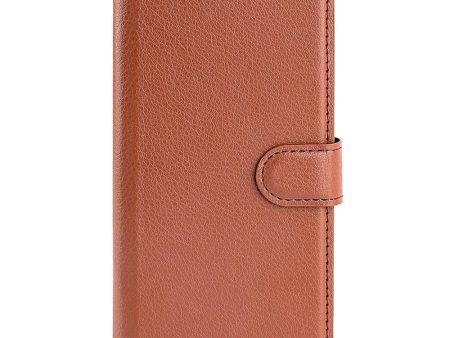 Motorola Moto G42 Litchi Læder Cover m. Pung - Brun For Sale