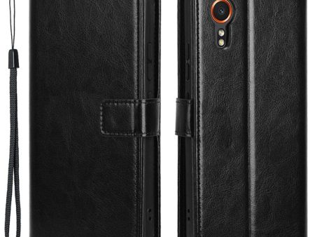 EIDERWOOD Samsung Galaxy Xcover 7 Blankt Læder Cover m. Pung & Strop - Sort Sale