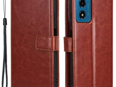 EIDERWOOD Motorola Moto G04   G24   G24 Power Blankt Læder Cover m. Pung & Strop - Brun Online now