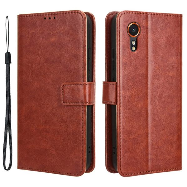 EIDERWOOD Samsung Galaxy Xcover 7 Blankt Læder Cover m. Pung & Strop - Brun Sale