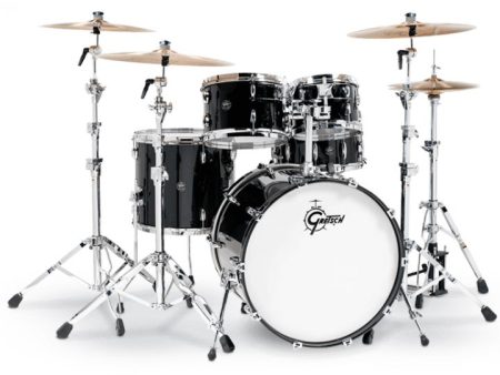 Gretsch Drums RN2-E825-PB Renown 5-Piece (22 10 12 16 14sn) Shell Pack (Piano Black) For Sale