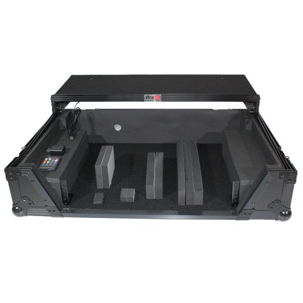 ProX XS-REV71K2U WLTBLLED Flight Case for Pioneer DDJ-REV7 & DDJ-1000 SRT with 2U Rackspace Laptop Shelf Wheels - Black Finish Supply