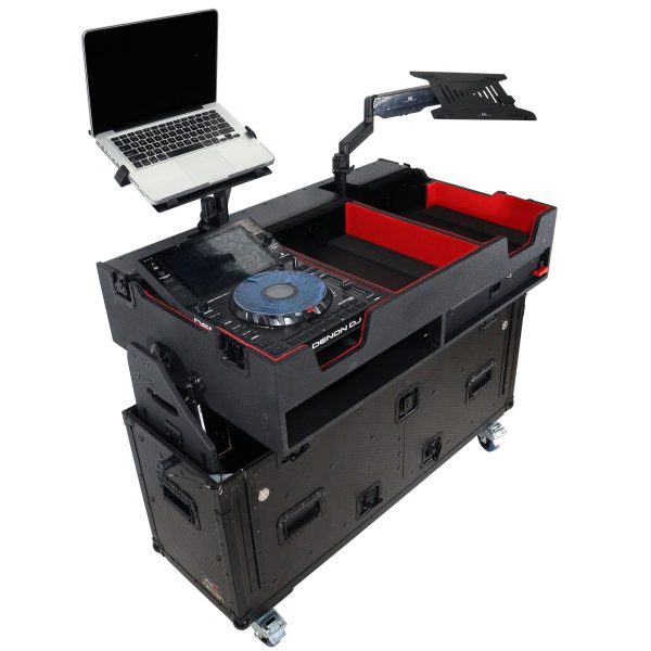 ProX XZF-DNSC6000 Flip-Ready Easy Retracting Hydraulic Lift Case for Denon DJ SC 6000 PRIME and X1850 PRIME For Sale