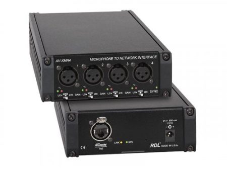 RDL AV-XMN4 4-Channel Microphone to Dante Interface Online Hot Sale