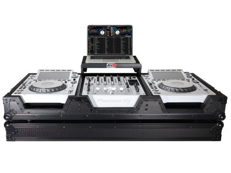 ProX XS-CDM3000WLTBL DJ Coffin Case for Pioneer 2X CDJ-3000 CD and DJM-900NXS2 Mixer W Wheels & Laptop Shelf (Black on Black) Online now