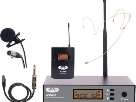 CAD WX1000BP Wireless Bodypack Microphone System with Lavalier Headset Guitar Cable (510 to 570 MHz) Cheap