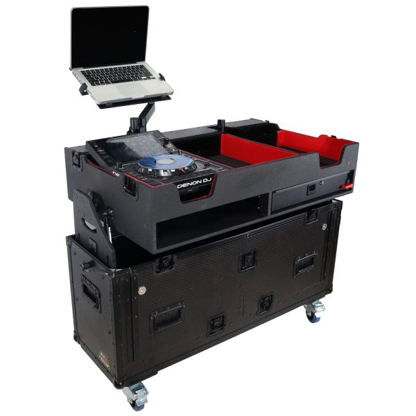 ProX XZF-DNSC6000 Flip-Ready Easy Retracting Hydraulic Lift Case for Denon DJ SC 6000 PRIME and X1850 PRIME For Sale