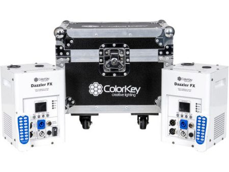 ColorKey CKU-7703 Dazzler FX Cold Spark Machine Bundle With Road Case 2-Pack (White) Cheap