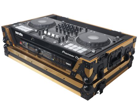 ProX XS-DDJ1000WFGLD ATA Flight Case for Pioneer DDJ-1000 FLX6 SX3 DJ Controller w 1U Rack Space and Wheels (Gold Black) Hot on Sale