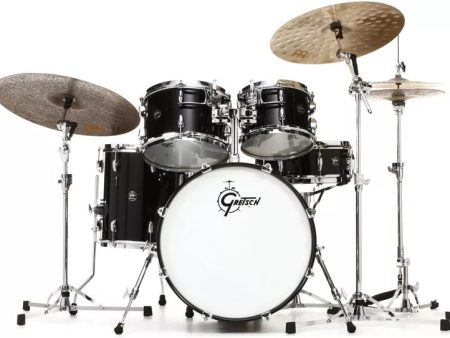 Gretsch Drums RN2-E605-PB 5-Piece (10 12 14 20 14) Shell Pack With 20  Kick And Snare (Piano Black) For Cheap