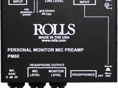 Rolls PM60 Personal Headphone Monitor w  Mic Preamp Online