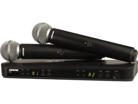 Shure BLX288 SM58 Dual-Channel Wireless Handheld Microphone System with SM58 Capsules (H11: 572 to 596 MHz) Hot on Sale