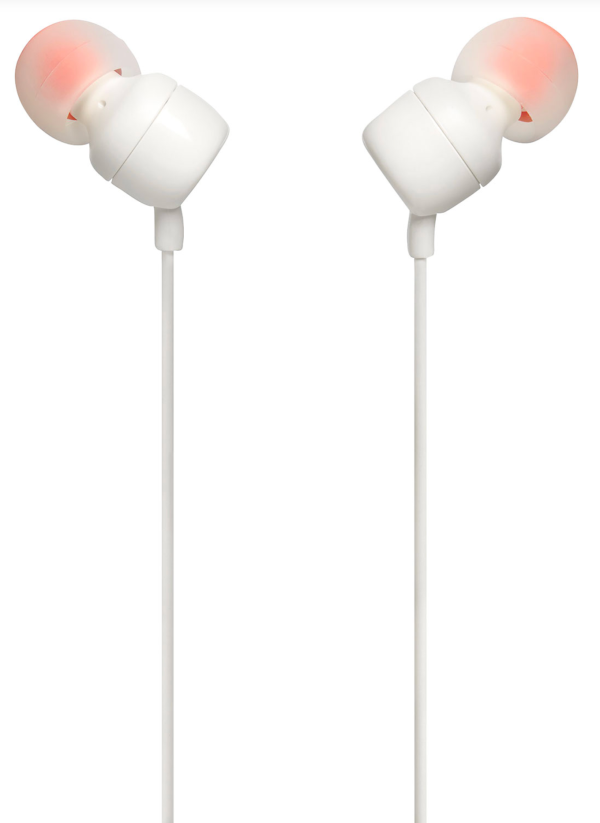 JBL T110 In-Ear Headphones (White) Hot on Sale