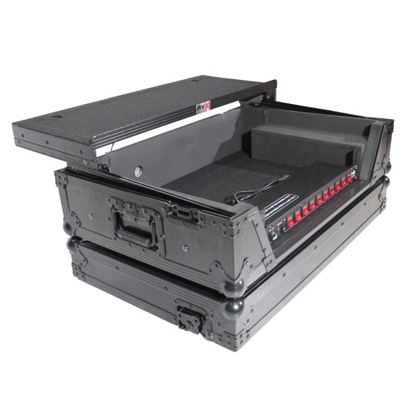 ProX XS-REV71K2U WLTBLLED Flight Case for Pioneer DDJ-REV7 & DDJ-1000 SRT with 2U Rackspace Laptop Shelf Wheels - Black Finish Supply