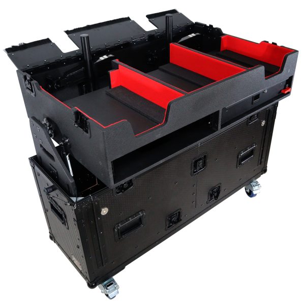 ProX XZF-DNSC6000 Flip-Ready Easy Retracting Hydraulic Lift Case for Denon DJ SC 6000 PRIME and X1850 PRIME For Sale