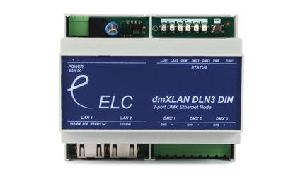 ELC DLN3DINFI DMX Node 3x DMX 2x Ethernet Port DIN-Rail Online now