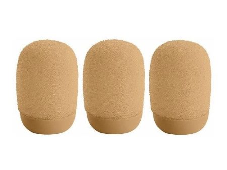 Shure Snap Fit Windscreen for UniPlex Lapel Microphone - 3-Pack (Tan) Hot on Sale