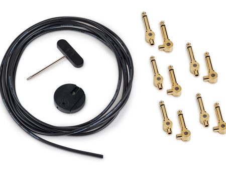 RockBoard RBO CAB PW SET GD PatchWorks Solderless Patch Cable Set - 300 cm   118 7 64  Cable + 10 Plugs - Gold Online Sale