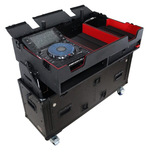 ProX XZF-DNSC6000 Flip-Ready Easy Retracting Hydraulic Lift Case for Denon DJ SC 6000 PRIME and X1850 PRIME For Sale