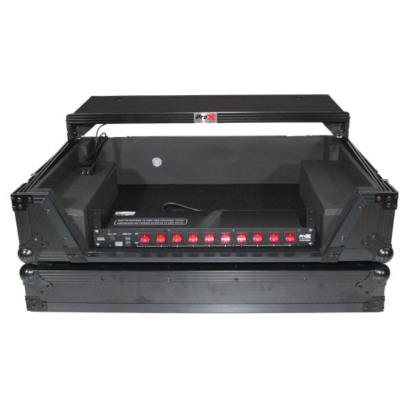 ProX XS-REV71K2U WLTBLLED Flight Case for Pioneer DDJ-REV7 & DDJ-1000 SRT with 2U Rackspace Laptop Shelf Wheels - Black Finish Supply