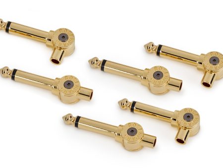 RockBoard RBO CAB PW PLUG 6 GD PatchWorks Solderless Plugs, 6 pcs. (Gold) Online Sale