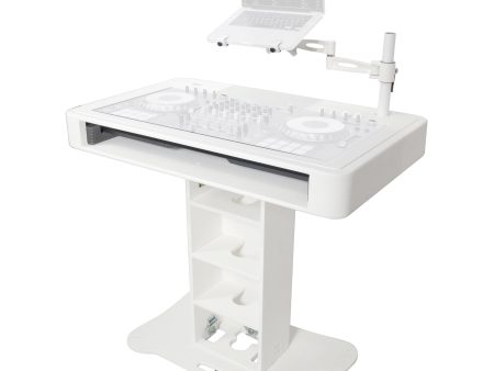 ProX XZF-DJCTW Control Tower DJ Podium for Pioneer DDJ-REV7 XDJ-XZ DDJ-1000 RANE One (White Finish) Cheap