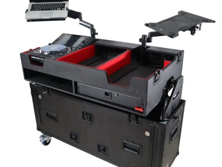 ProX XZF-DNSC6000 Flip-Ready Easy Retracting Hydraulic Lift Case for Denon DJ SC 6000 PRIME and X1850 PRIME For Sale