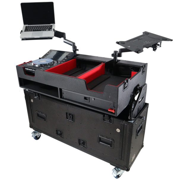 ProX XZF-DNSC6000 Flip-Ready Easy Retracting Hydraulic Lift Case for Denon DJ SC 6000 PRIME and X1850 PRIME For Sale